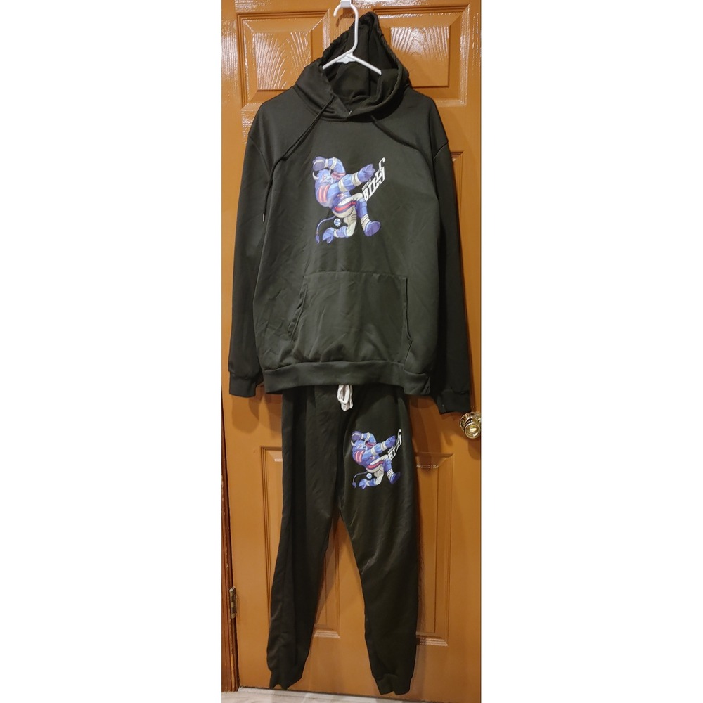 Unbranded Buffalo Bills Tracksuit Mens XL Black Excellent Mascot Graphic Set